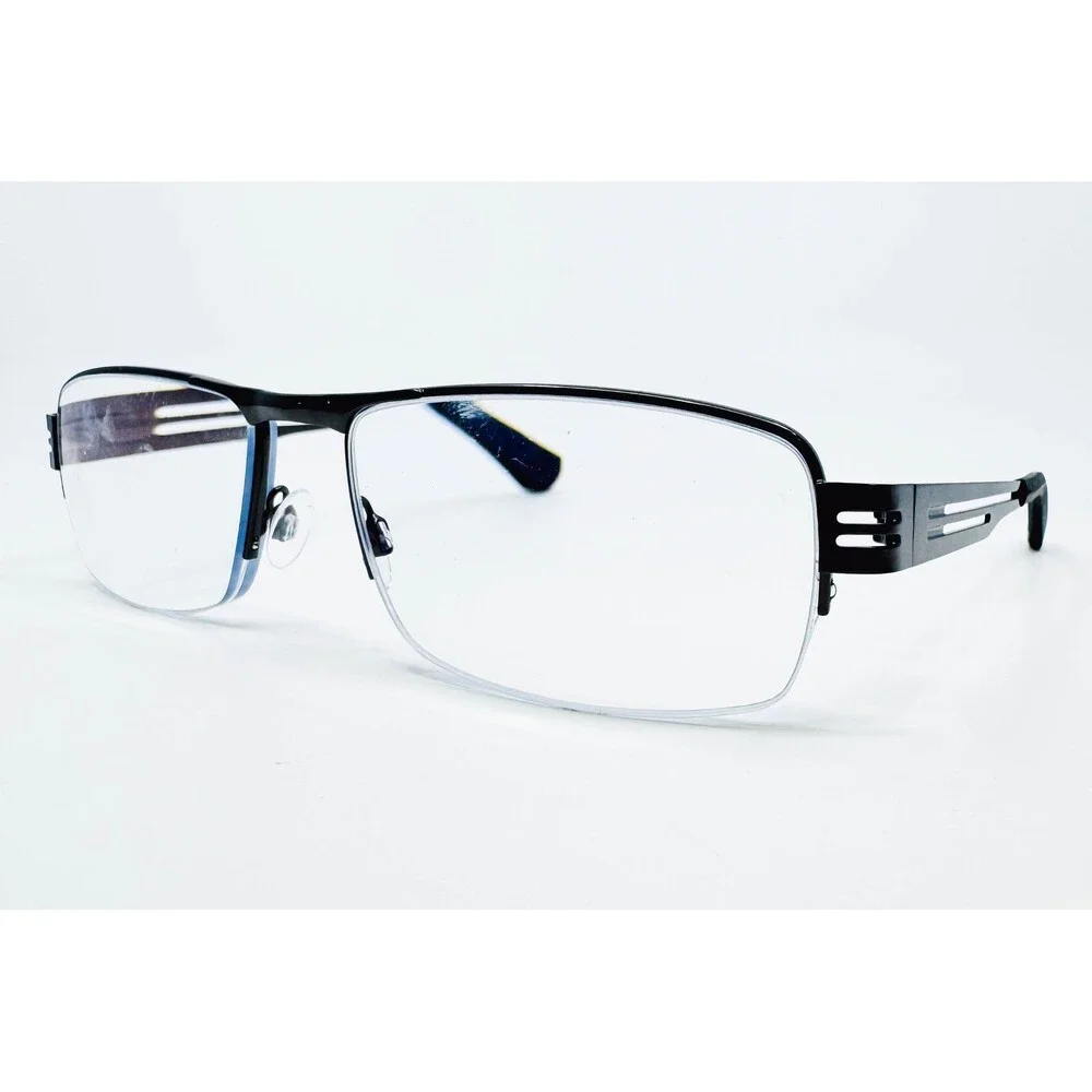 Shaquille O'Neal Eyeglasses Mens Black Semi-Rimless 102M 57-17-150